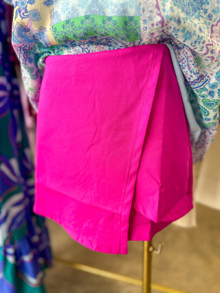 Magenta Tailored Mini Skort