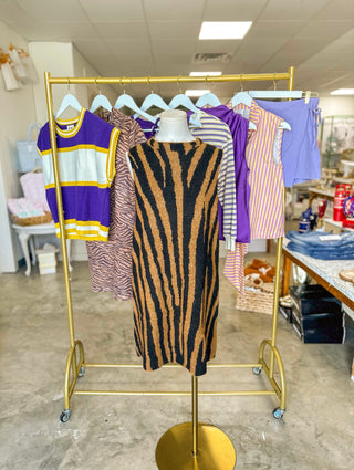The Statement Tiger Print Sweater Mini Dress