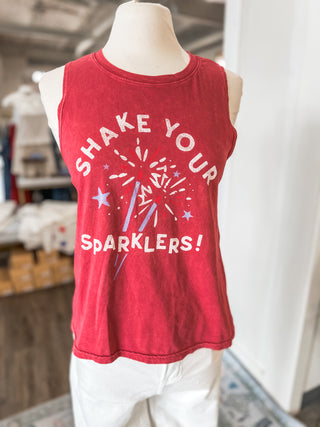 Red Shake Your Sparklers Mineral Wash Tank