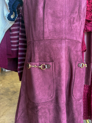 Merlot Saddle & Suede Mini Dress
