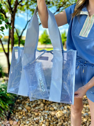 Carolina Blue Crochet Wave Jelly Tote Bag | Case-Mate