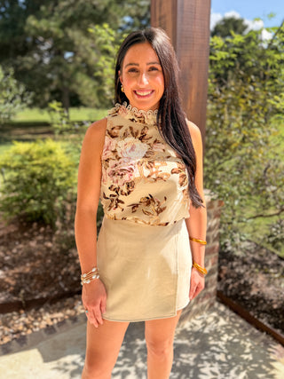 Ecru Better Than Basic Suede Wrap Skort