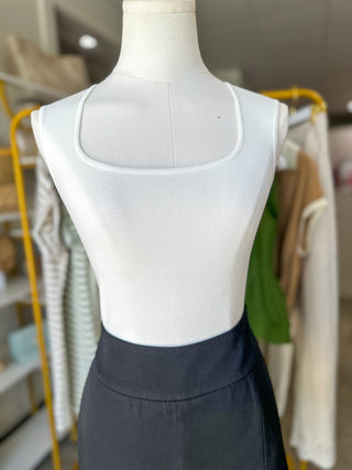 White Clean Slate Essential Knit Tank