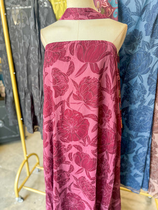 Bordeaux Blooms Maxi Dress