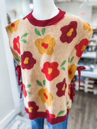 Hibiscus Honey Floral Sweater Vest