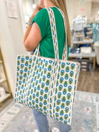 Aster Floral Patterned Tote Bag