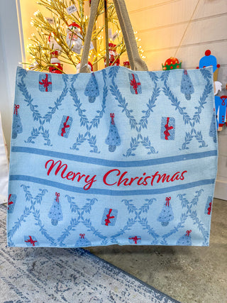 Grand Christmas Carryall Tote Ice/Mirage/Red