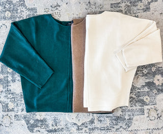 Hunter Green Fall Fashion Favorite Front Seam Sweater