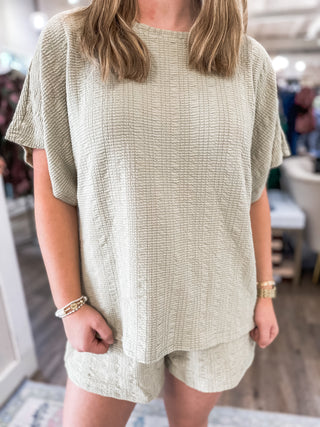 Sage Easy Breezy Textured Knit Shorts SET
