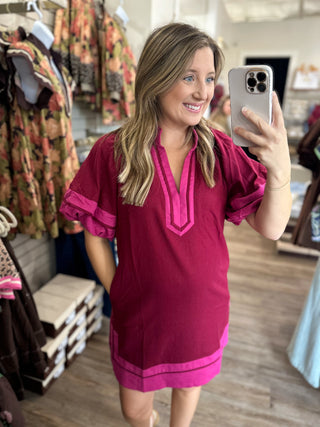 Burgundy Prescott Mini Dress