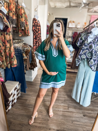 Hunter Green & Blue Prescott Mini Dress