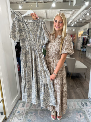 Mocha Briarwood Toile Maxi Dress