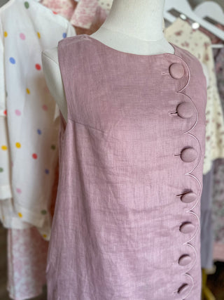 Rose Graceful Scallop Mini Dress