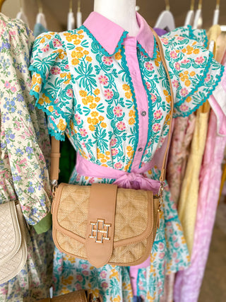 Natural DQ Griffin Crossbody Bag | Caroline Hill