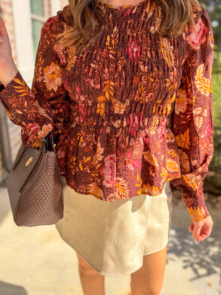 Wildflower Season Smocked Peplum Top