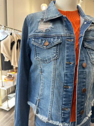 The Vintage Classic Distressed Risen Denim Jacket