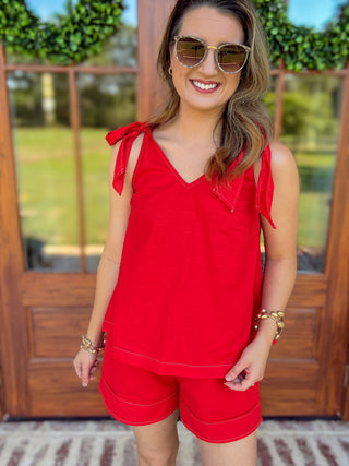 The Red Weekend Away Shorts Set