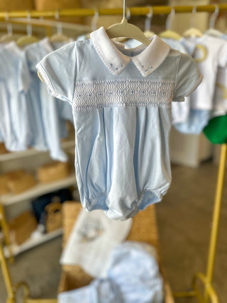 Light Blue Landry Smocked Bubble