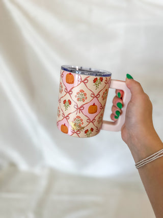 14oz Insulated Mug-Patchwork Pumpkins