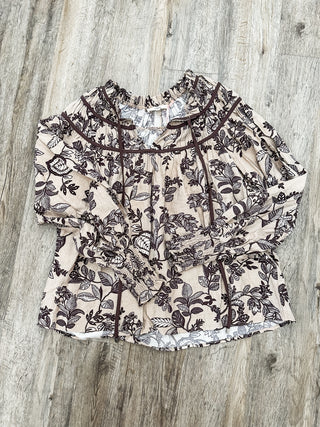 Mocha Mix Subtle Or Not Long Sleeve Blouse