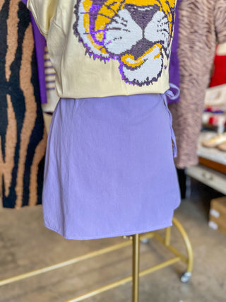 Lavender Just Because Tie Wrap Skort
