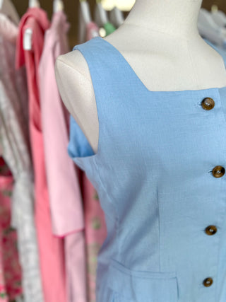 Chambray Chic Simplicity Button Down Midi Dress
