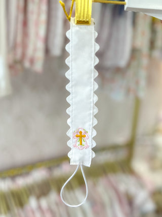 Pink Angel Pacifier Clip