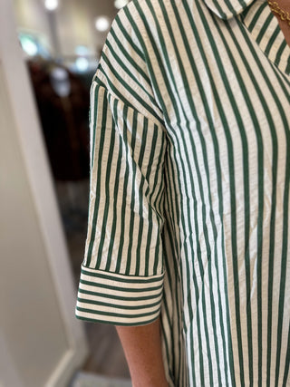 Pine Causal Weekend Stripe Mini Dress