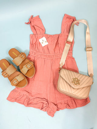 Blush Delightfully Linen Romper