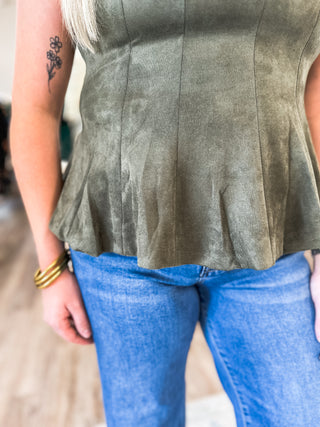 Olive Sleek & Chic Sleeveless Top