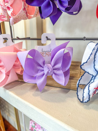 Light Orchid Grosgrain Bow on Clip