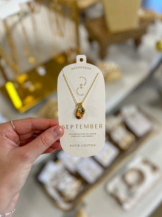 September Lapis Birthstone Necklace