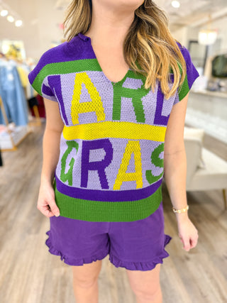 Purple Game Day High Waisted Shorts