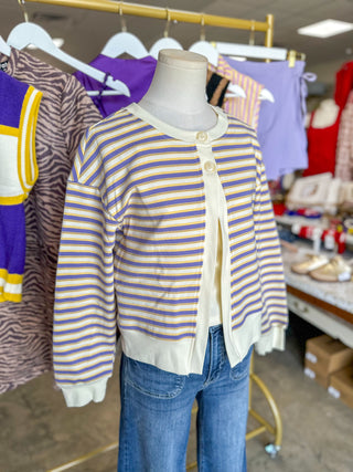 The Gameday Stripe Tank & Cardigan Set