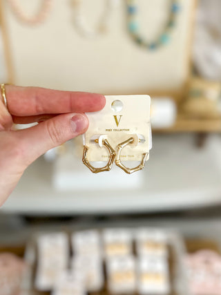 Golden Edge Textured Hoop Earrings