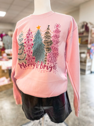 Merry & Bright Trees Christmas Sweatshirt