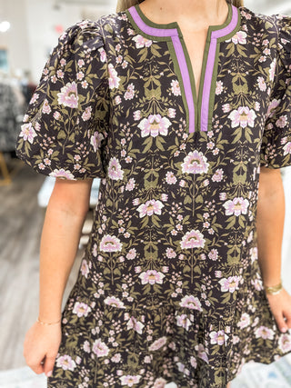 Black Poppy Picinic Floral Mini Dress