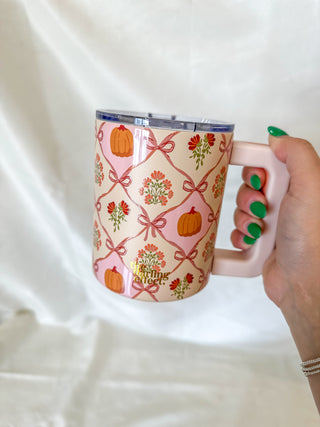 14oz Insulated Mug-Patchwork Pumpkins