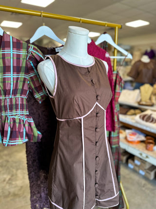 Chocolate Blush Crush Mini Dress