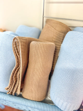 Soft Coffee Cotton Nap Time Blanket