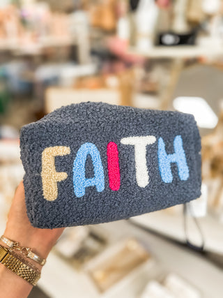 Faith Navy Fuzzy Sip Up Petite Bag