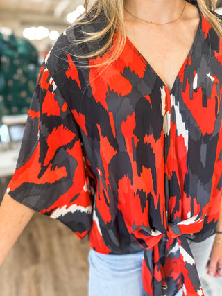 UL Spirit Abstract Kimono Sleeve Top