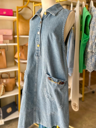 The Blue Perfection Collared Mini Dress