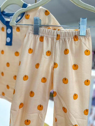 Khaki Pumpkin Print PJ Set