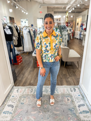 The Golden Hour Wildflower Collared TOP