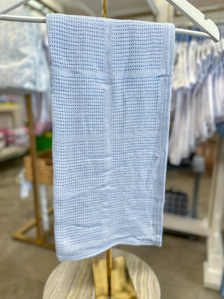 Blue Waffle Weave Blanket