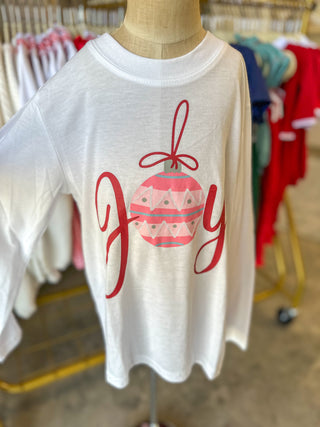 Youth Wonderland Joy Long Sleeve Crew Neck T-Shirt White/Red/Pink