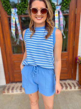 Ocean Blue Slow Mornings Stripe Set