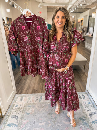 Burgundy Fall Fling MIDI Dress