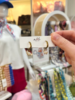 Tripple Pearl Huggie Earring